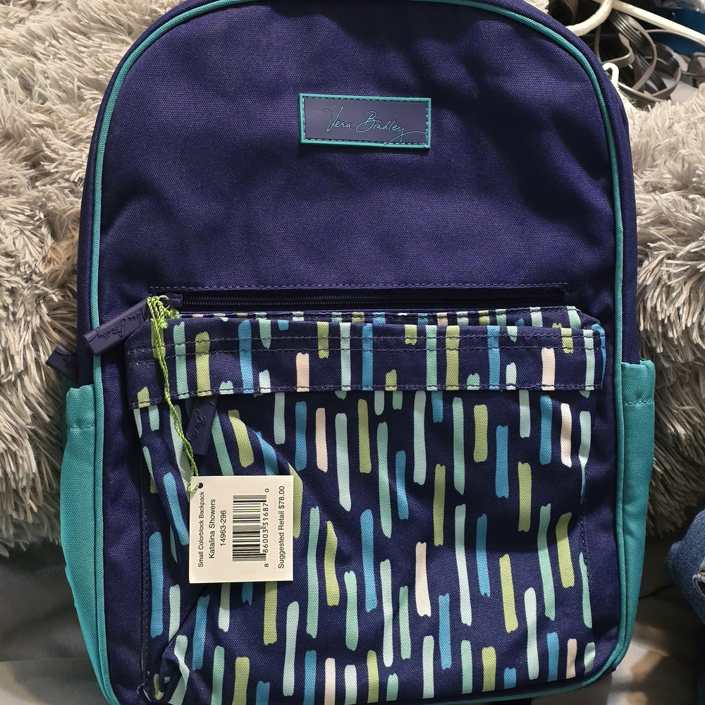 Vera Bradley Blue and Green Men's Backpack